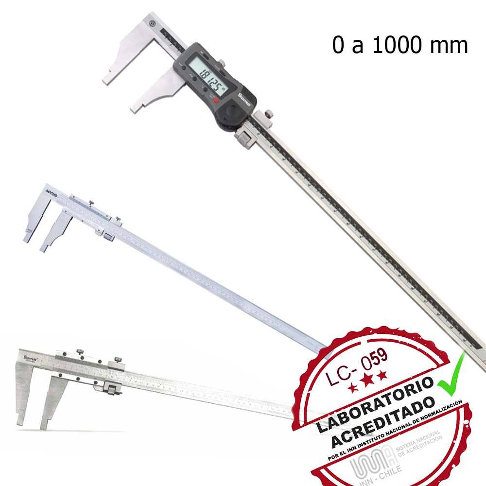 Calibración Pie de metro 0 hasta 1000 mm