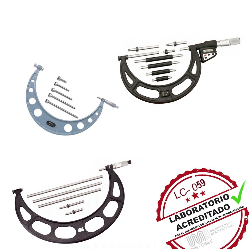 Micrómetro de exterior con extensiones 0 hasta 1000 mm